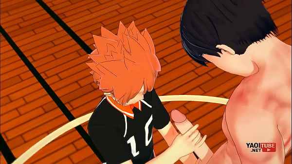 Haikyuu Yaoi – Kageyama lets Hinata jerk him off and then fucks him on the court – Asian Japanese Manga Anime Hentai Gay Porn