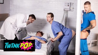 TWINKPOP – Handsome Hunk Clark Delgaty Fucks Benjamin Blue Doggystyle On The Hospital Bed