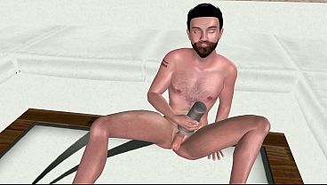 3D Gay Porn: Solo Hunk Jerks Massive Cock with Tight Torch Fleshlight Grip